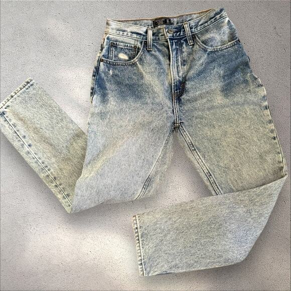 Y2K Abercrombie & Fitch High Rise Mom Jean 24 / 00R Acid Wash - Picture 3 of 10